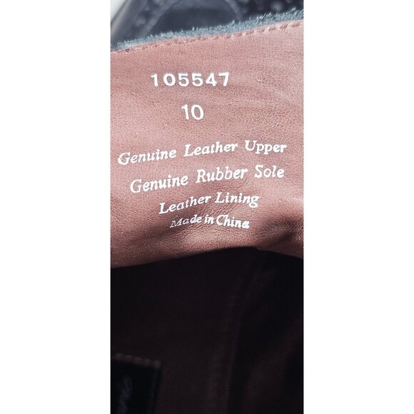 Marco Vittoria Mens 10 Black Leather Wingtip Brogue Boots With Lugged Sole - Picture 5 of 8